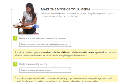 CollegeScope page with an activity