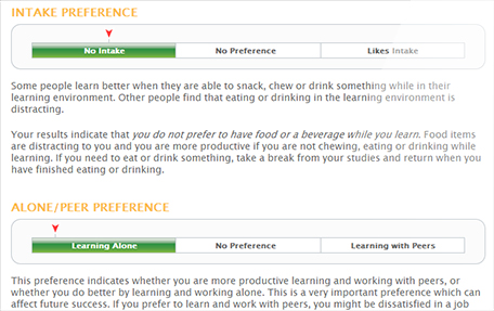Learning style preferences
