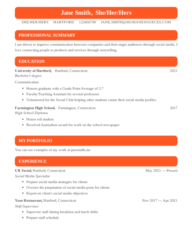 Create Professional resume template