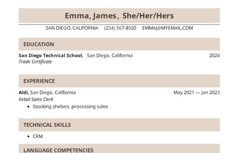 recent grad resume half Human eSources